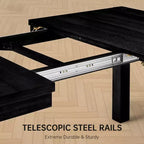 Modernes Esszimmer-Set – 80 Tisch + 6 gepolsterte Stühle, Massivholzrahmen, 180 kg Tischbelastbarkeit, einfache Montage