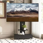 TV-Ständer für 32-75-Zoll-Fernseher, höhenverstellbarer mobiler TV-Wagen mit Schublade und Rollen für Wohnzimmer, Schlafzimmer, Büros -ModernLuxe