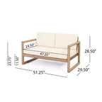 Akazienholz-Gartenmöbel-Set, Outdoor-Sitzgruppe mit Couchtisch und weichen Kissen für Garten, Veranda und Balkon, Beige - Merax