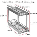 Auszugschrank-Organizer, 2 Etagen, strapazierfähiges Metall mit lebenslanger eingeschränkter Garantie – Rostfreies Chrom-Finish