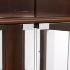 Eck-Vitrinenschrank, Kirsche/Nussbaum, 4-türige Glasvitrine