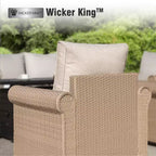 Captiva Designs 6-teiliges Luxus-Rattan-Sofa-Set für den Außenbereich mit geschwungenen Armlehnen und Kissen