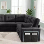 Dyonery 112 Modulares Schlafsofa mit Ausziehfunktion, U-förmiges Schnittsofa mit Stauraum, extra breite und tiefe Sitzflächen für das Wohnzimmer