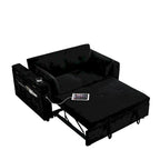54 Schlafsofa zum Ausziehen, 2-Sitzer-Schlafsofa mit Stauraum, Lendenkissen, USB-Steckdose