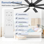 65-Zoll-LED-Deckenventilator mit 8 Flügeln, Licht und Fernbedienung, Schwarz