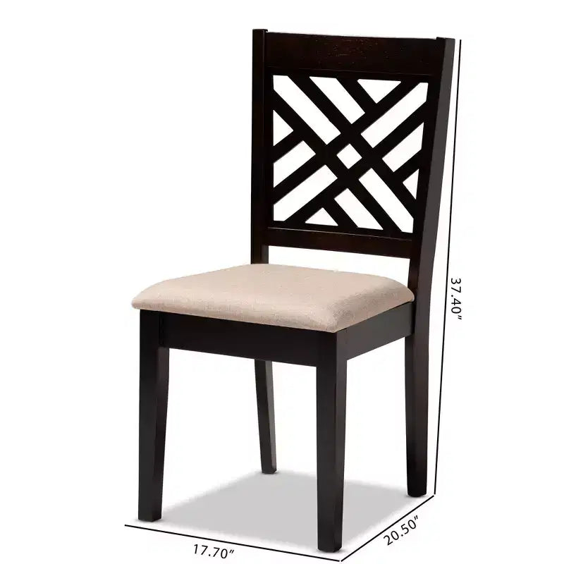 4er-Set Caron Esszimmerstühle aus Massivholz – Baxton Studio