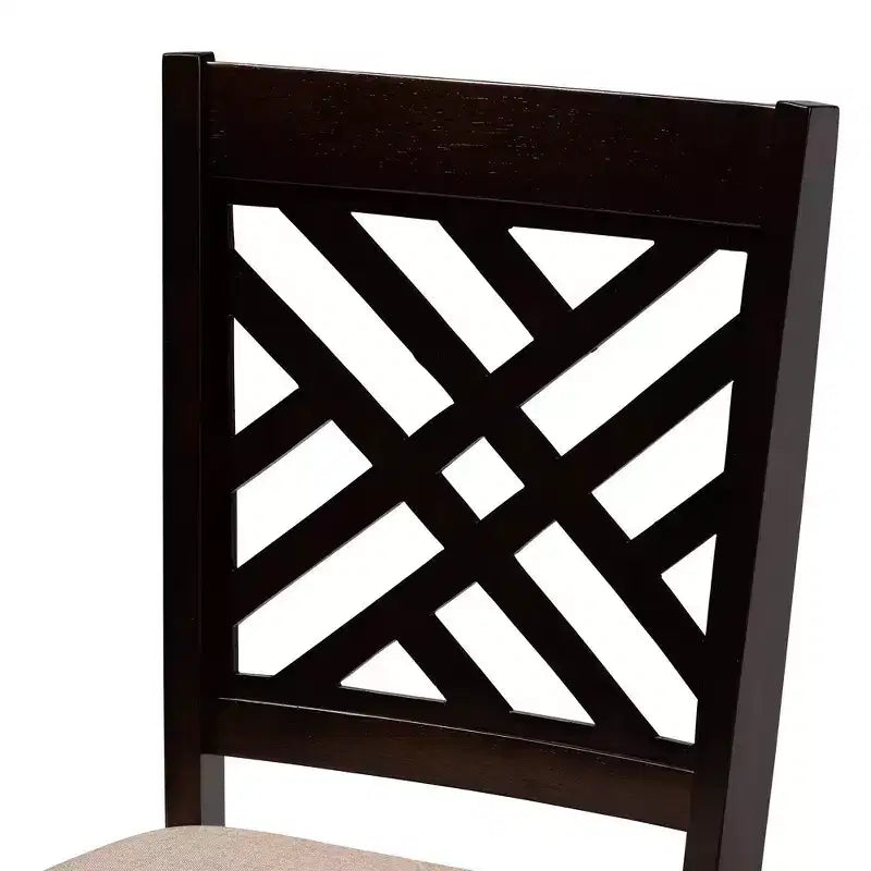 4er-Set Caron Esszimmerstühle aus Massivholz – Baxton Studio