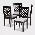 4er-Set Caron Esszimmerstühle aus Massivholz – Baxton Studio