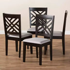 4er-Set Caron Esszimmerstühle aus Massivholz – Baxton Studio