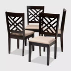 4er-Set Caron Esszimmerstühle aus Massivholz – Baxton Studio