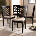 4er-Set Caron Esszimmerstühle aus Massivholz – Baxton Studio