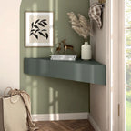47 Eck-TV-Schrank, schwebend, 3 Ablagen, Transitional Style, platzsparende Wandmontage