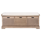 SAFAVIEH Fiorello 3-Schubladenbank mit Polsterung – 120 B x 38 T x 48 H cm – 120Bx38Tx48H