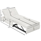 72.5 Leinen 4-in-1 3-Sitzer Schlafsofa mit 5-fach verstellbarer Rückenlehne und Aufbewahrungstasche