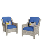 HOOOWOOO 2-teiliges Gartenmöbelset aus Rattan mit hoher Rückenlehne