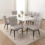 Bekrvio Esszimmerstühle 6er-Set, moderne gepolsterte Kunstledersitze mit hoher Rückenlehne, Metallbeine, armlose Küchenstühle für Wohn- und Esszimmer