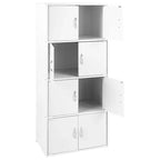 Hodedah HID44 Robuster, standmontierter, geschlossener Mehrzweckschrank mit 8 Türen für Zuhause und Büro, Buche-Optik