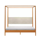 Harbor King Himmelbett mit gepolstertem Kopfteil, Blonde/Swiss Coffee (MD2411-01)