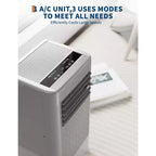 Flarhetoric Mobile Klimaanlagen, 10000 BTU Kühlen/Ventilator/Entfeuchten 3-IN-1 Mobiles Klimagerät für Räume bis 52 m², Geräte für geräuscharme Zimmer