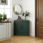 Dovelina Eckschrank mit verstellbaren Einlegeböden, Anrichte, Buffet, Weinschrank, Küchen- und Esszimmerschrank mit Holztüren – 31H x 31W, 36H x 31W