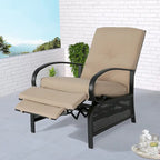Verstellbarer Liegestuhl Lounge Sessel Gartenliege Sofa mit Kissen - 38 (T) x 26,5 (B) x 38,5 (H) ZOLL