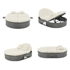 Outdoor Sonnenliege Gartenliege 2-Personen-Daybed mit Kissen und Polstern