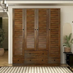 Kleiderschrank Hochschrank Schrank 59B Großer Freistehender Kleiderschrank Weiß