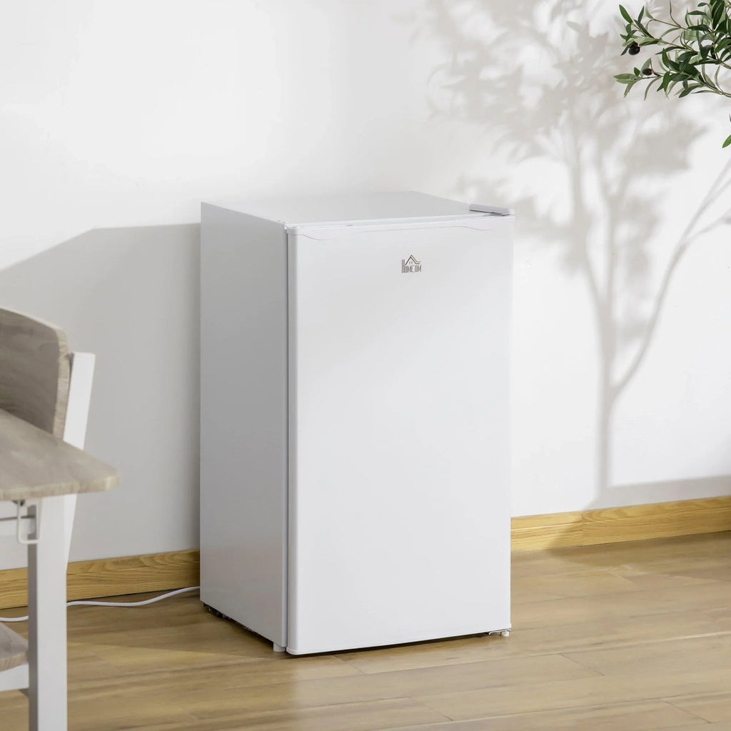 HOMCOM 90L Mini-Kühlschrank mit Gefrierfach, Kompakter Kühlschrank mit einer Tür und einstellbarem Thermostat für Schlafzimmer