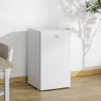 HOMCOM 90L Mini-Kühlschrank mit Gefrierfach, Kompakter Kühlschrank mit einer Tür und einstellbarem Thermostat für Schlafzimmer