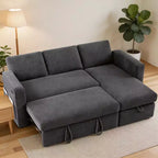 Dyonery 81 Sektional-Schlafsofa, L-förmige Ausziehcouch mit beidseitigem Stauraum, USB, verstellbare Rückenlehne