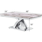 Moderner Couchtisch 48 Rechteckiger Couchtisch mit X-förmigem Sockel Couchtische für das Wohnzimmer