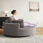 Einzelsessel aus Kord-Chenille-Schaumstoff, drehbar