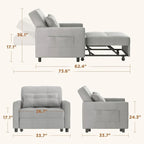3-in-1 verstellbares Schlafsofa, ausziehbares Sesselsofa, umwandelbares Klappbett für das Wohnzimmer