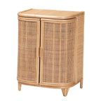 bali & pari Yanka Rattan-Schrank Natur: Handgefertigt, 2 Regalböden, Boho-Design