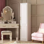 Famapy Luxe Weißer modularer Kleiderschrank mit goldener Hardware: Kassettentüren + gemischtes Türdesign Eleganter maßgeschneiderter Kleiderschrank für Schlafzimmer