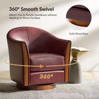 Pocono Transitional Fasssessel aus echtem Leder mit Drehfunktion und Massivholzfuß, 2er-SetArtful Living Design