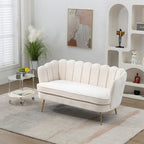Kleines Mini-Zimmer-Sofa Zweisitzer mit Goldmetallfüßen - 2 Sitzer