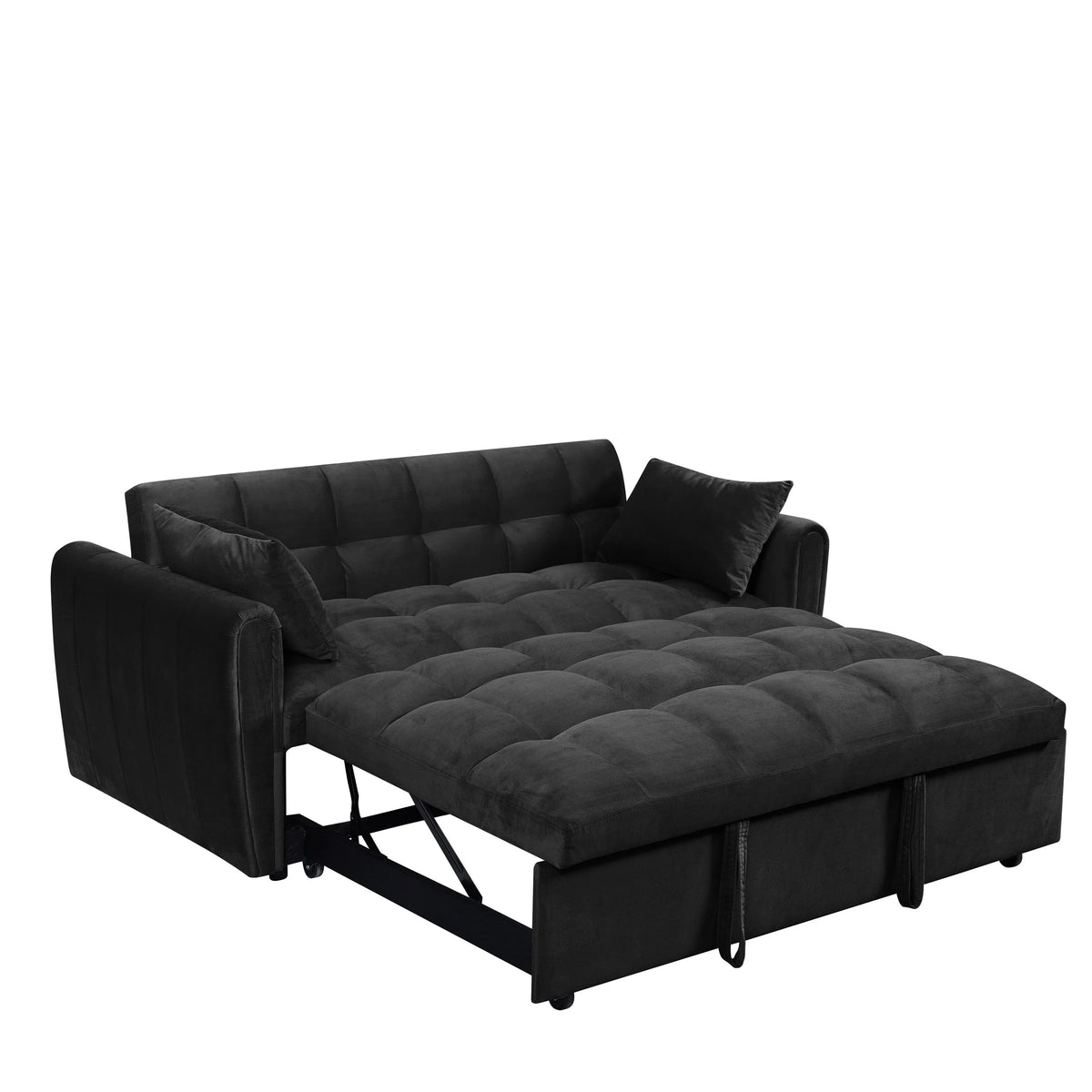 64.96 Samt 3-in-1-Schlafsofa mit verstellbarer Rückenlehne, Aufbewahrungstasche und 227 kg Tragkraft