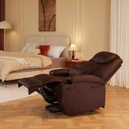 Bestier 34,6'' elektrischer Aufstehsessel mit Massage und Heizfunktion, Relaxsessel aus Kunstleder mit Seitentaschen und Getränkehaltern