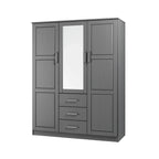 Palace Imports 100% Massivholz Cosmo Kleiderschrank mit 3 Türen mit Massivholz- oder Spiegeltüren