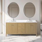 Vanity Art 72 Zoll Badezimmer-Waschtischunterschrank mit Doppelwaschbecken und Kunstmarmorplatte