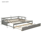 Ausziehbares Tagesbett mit Ausziehfunktion, Holztagesbett mit Ausziehfunktion
