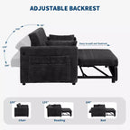 55 Convertible Schlafsofa mit ausziehbarer Fußstütze & verstellbarer Rückenlehne, platzsparendes Sofa für kleine Wohnungen