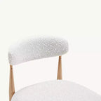 Bouclé Esszimmer-Barhocker ohne Armlehnen 4er-Set, mit Holzmaserung Metallbeinen für Küche, Wohnzimmer, Restaurant, Café – Morden Fort
