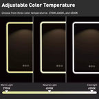 Schwarzer / Weißer / Goldener LED-Spiegelschrank, einzelne Tür, links- oder rechts angeschlagen, Einbau- oder Wandmontage