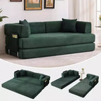 Cord-Boden-Schlafsofa mit Kissen, umwandelbaren Armlehnen und Rückenlehne, geeignet für Wohnzimmer, Schlafzimmer und Apartments.