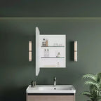 Schwarzer / Weißer / Goldener LED-Spiegelschrank, einzelne Tür, links- oder rechts angeschlagen, Einbau- oder Wandmontage
