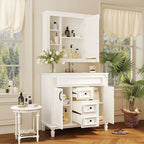 Moderner 36'' Badschrank mit Aufsatzwaschbecken und Spiegelschrank, 2 Türen und 2 Schubladen