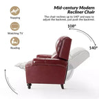 2er-Set Elisabete Modern Wingback Echtleder-Liegesessel mit Vintage-Nagelkopfleiste für Wohn- und Schlafzimmer | ART OF LIVING DESIGNS