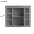 Moderner 36'' Badschrank mit Aufsatzwaschbecken und Spiegelschrank, 2 Türen und 2 Schubladen
